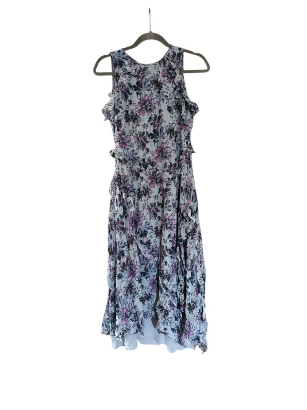 Sundance Blue Floral Dress – Size Small | High Neck Ruffle | Boho Romantic - Picture 1 of 9